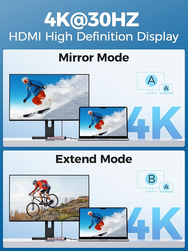 QGeeM USB C Hub Ethernet,9 in 1 USB Type C Hub HDMI Multi-Port Converter Adapter,100W Pd, USB 3.0,SD/TF Card Reader,Compatible for MacBook Pro Air Ipad HP Dell Lenovo Chromebook etc.-Pink-DeskLoop Office