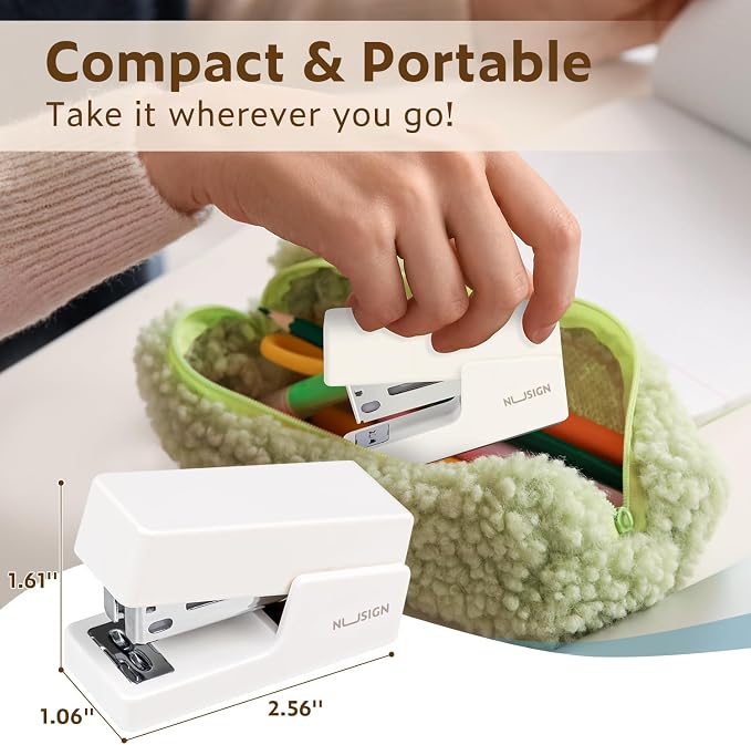 NUSIGN Mini Stapler with 830 Staples, Small Cute Desk Staplers, 25 Sheet - Image 7