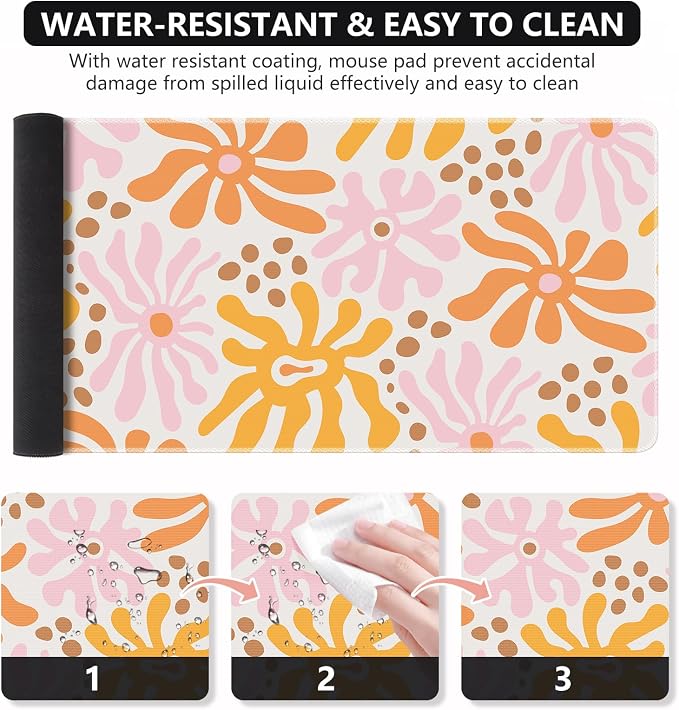 iCasso Desk Matt for Desktop, Cute Desk Pad Mat, XXL Large Mouse Pad, Anti-Slip - Image 2