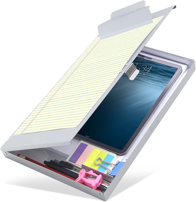 Sunnyclip Metal Clipboard with Storage, Letter Size Form Holder, Side Opening by Sunnyclip