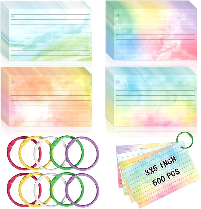 500 PCS Colored Index Cards by DOSTATNI
