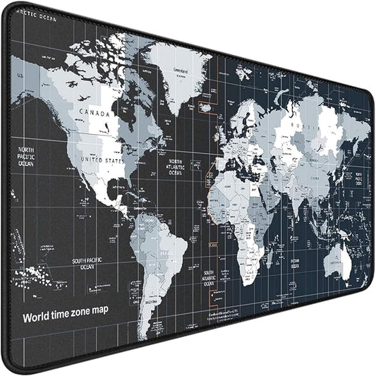 Large Mouse Pad, Desk Mat Large Office Desk Pad Gaming Mouse Pad with Stitched Edges, 35.4" x 15.7" Mousepad with Non-Slip Waterproof Rubber Base for PC Laptop Desk Home Office Accessories, Map