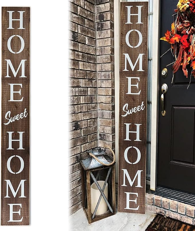 Home Sweet Home Sign for Front Door, Wood Rustic Front Porch Décor, Farmhouse - Image 4