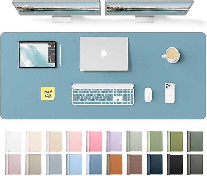 YSAGi Leather Desk Protector, Office Mat, Large Mouse Mat, Non-Slip PU Leather by YSAGi