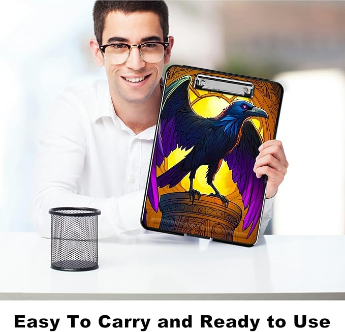 Eagle with Purple Wings A4 Clipboard with Storage Pen Holder, Clipboards - Image 6