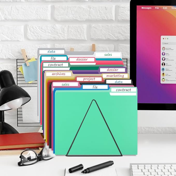 pmybupo Blue File Folders 8.5 x 11 Inch, 1/3 Cut Tab Two Tone Colored File - Image 4