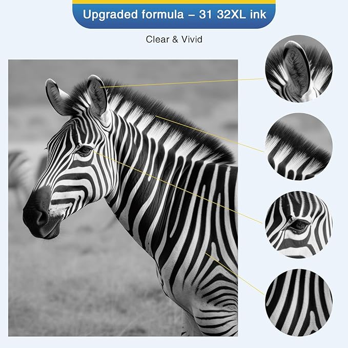 31 32XL Black Ink Bottles Set Compatible Replacement for HP 31 32XL Compatible for HP Smart-Tank 7301 7602 5101 7001 6001 5103 Ink Refill, Smart-Tank Plus 651 551 455 All-in-One Printer 2P-DeskLoop Office