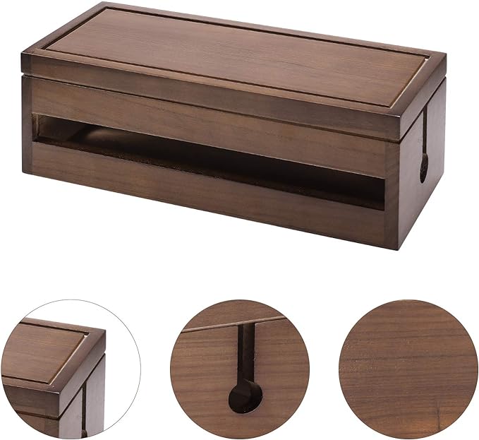Changsuo Cable Management Box Wooden Cord Organizer Box - Image 4
