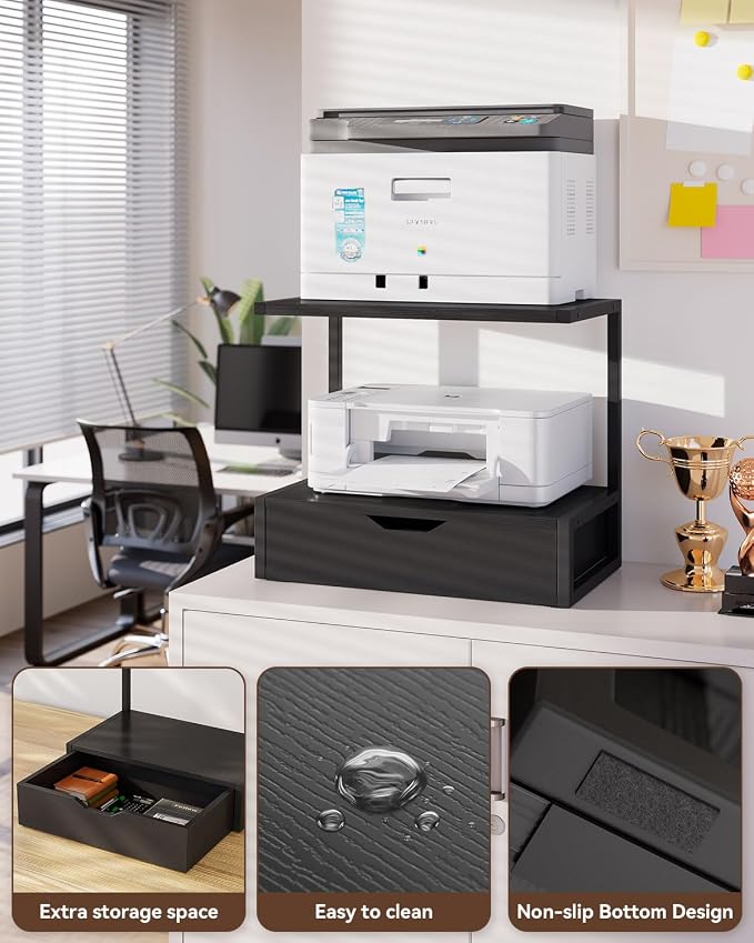 IBUYKE 2 Tier Desktop Printer Stand, Printer Table - Image 4