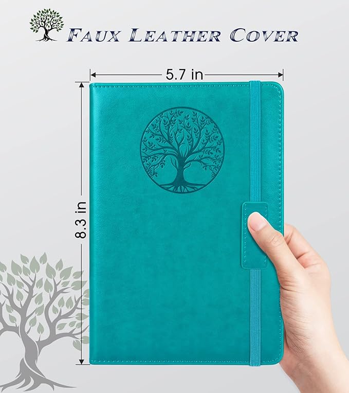 Lined Journal Notebook for Women Men,256 Pages A5 Hardcover Leather Journals for Writing,Travel,Business,Work & School,College Ruled Notebooks for Note Taking,Diary Notepad 5.7"×8.3" (blue)-DeskLoop Office