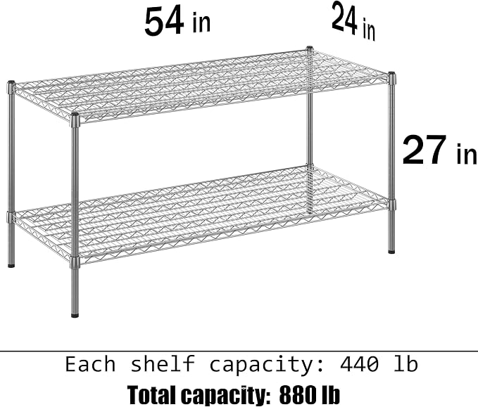 Regal Altair 24" Deep x 54" Wide x 27" Height Wire Shelving Kit | 2-Tier | NSF - Image 3