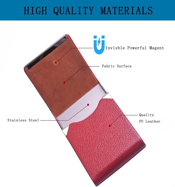Business Card Holder with Ultra Slim Design, Business Card Case with Premium PU - Image 2