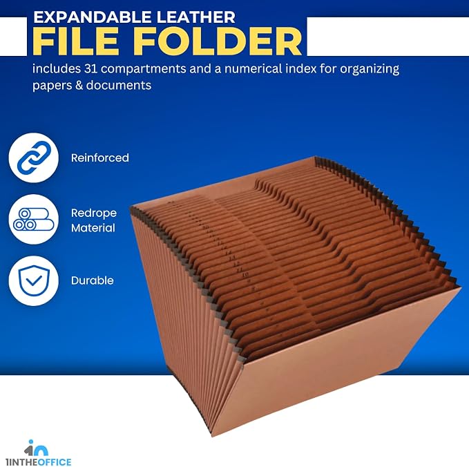 1InTheOffice Expanding File Folder 31 Sections, Accordion File Organizer - Image 2