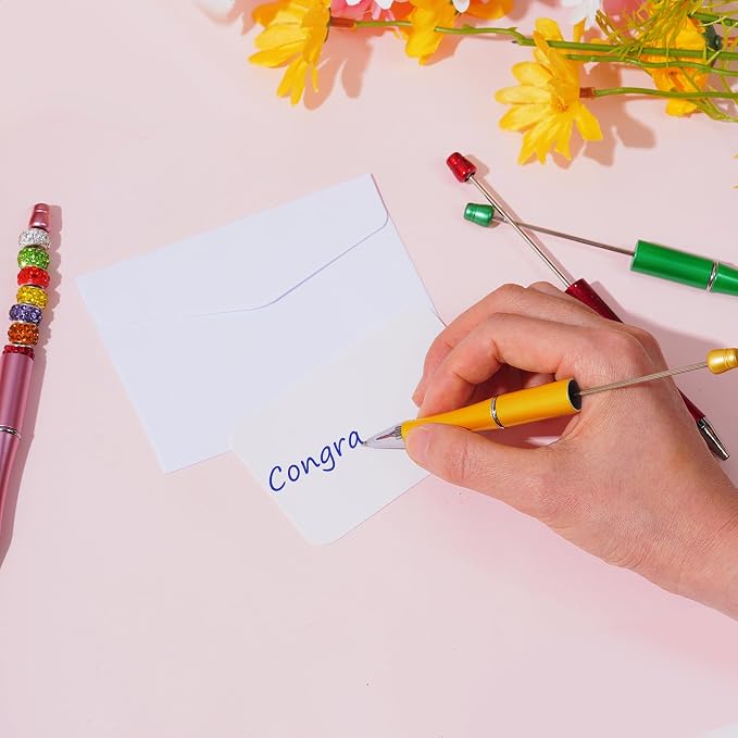 jiebor 100Pcs Beadable Pens Refills Ballpoint Pens Refills Blue Ink 1.0mm - Image 6