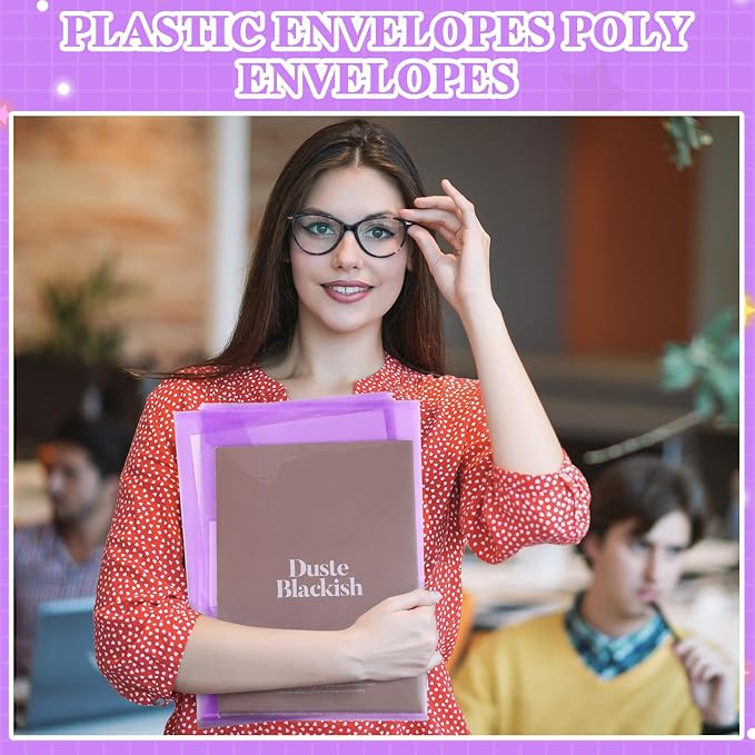 Yeaqee 50 Pcs Plastic Envelopes Poly Envelopes File Folders - Image 4