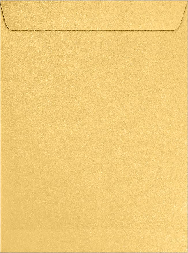 LUXPaper 9 x 12 Open End Envelopes | Peel & Press | Gold Metallic | 80lb. Text - Image 2