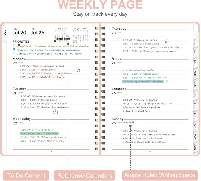 Planner 2026-2027, Weekly and Monthly Academic Planner, July 2026 - Image 2