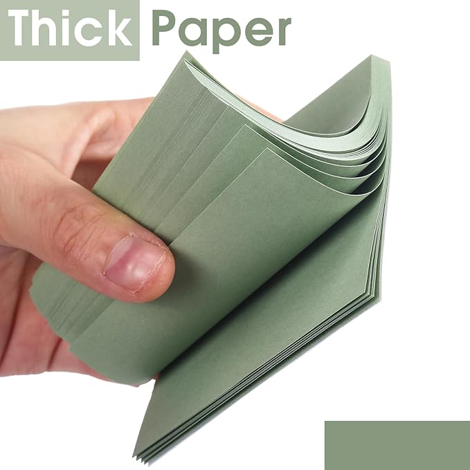 Thenshop 36 Pads Sticky Notes 3''x3'', Self Stick Notes Pads Office Supplies, 50 Sheets/pad Colored Aesthetic Sticky Accessories Home, Office, Notebook(Green)-DeskLoop Office