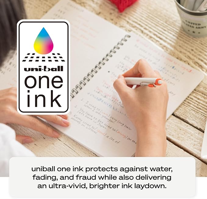 Uniball One Gel Pen 12 Pack; 0.38mm Ultra Micro Black Pens; Gel Ink Pens | - Image 6