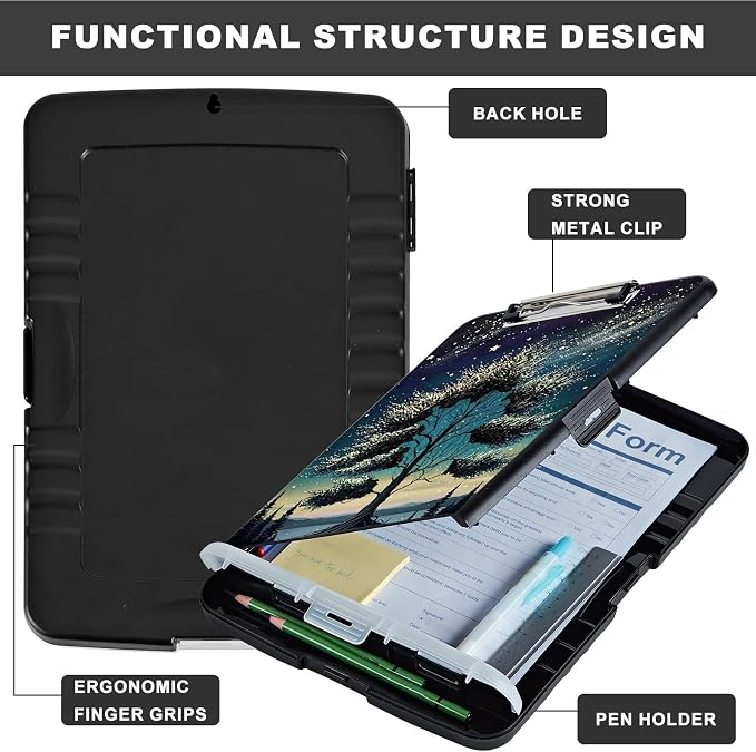 Clipboard with Storage, Heavy Duty Plastic Storage Clipboard with Low Profile - Image 6