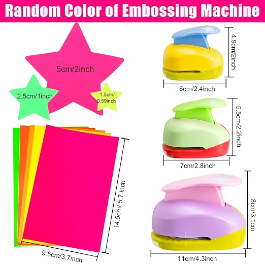 CHENGU 3 Sets Star Shaped Craft Hole Punch 2, 1 and 5/8 Inch Punch Paper - Image 2