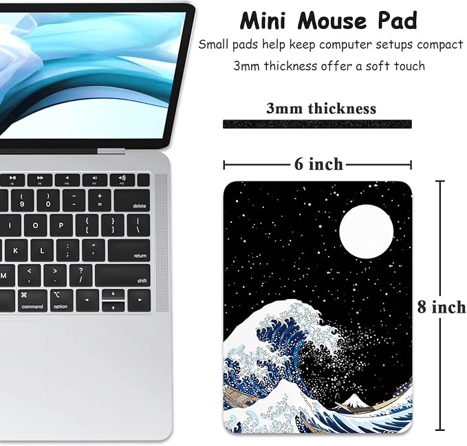 Dapesuom Small Mouse Pad, 6 x 8 Inch Thick Rubber Premium-Textured Non-Slip - Image 2