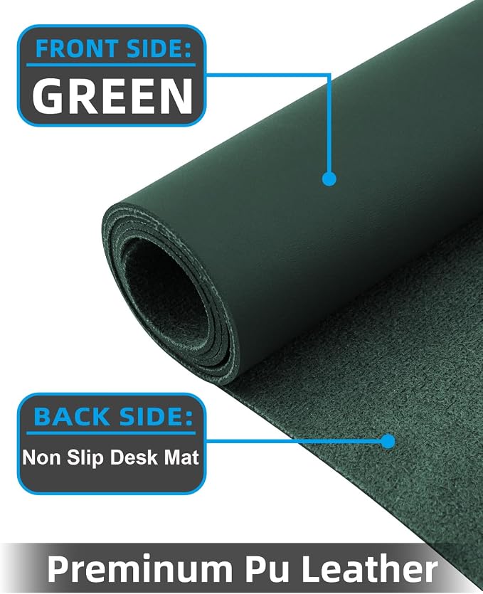 Leather Desk Protector, Non-Slip PU Laptop Mat, Waterproof Writing Pad - Image 2