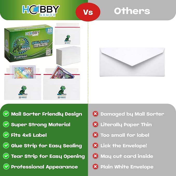 50 Pack Shell Mailer Trading Card Envelopes by Hobby Armor, Perfect Sized - Image 4