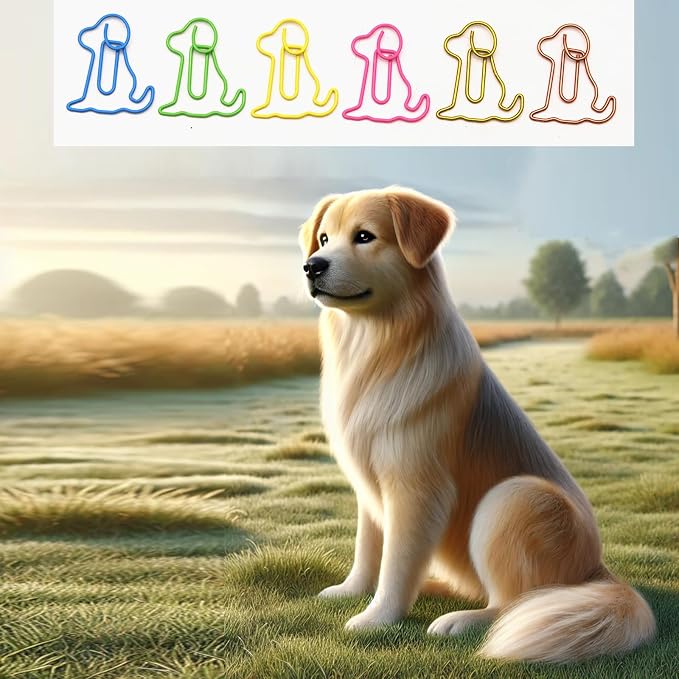 60 Pcs Dog Paper Clips Mixed Color, Dog Office Supplies - Image 2