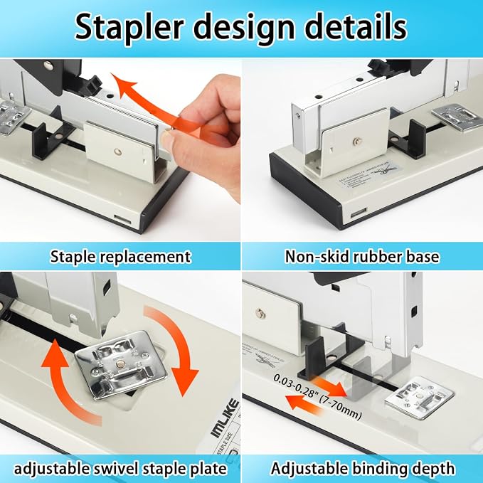 IMLIKE Heavy Duty Stapler with 2000 Staples：200 Sheets High Capacity Manual - Image 6