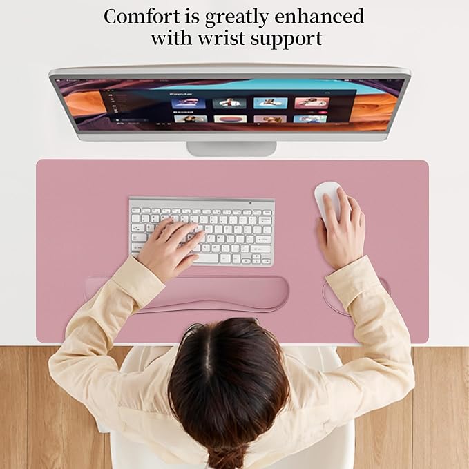 Mouse Pad and Keyboard Wrist Rest, 3-in-1 Large Keyboard and Mouse Pad Set - Image 6