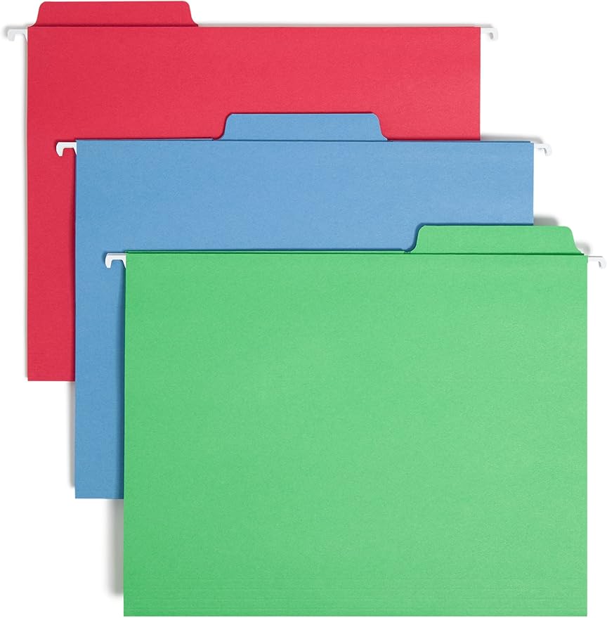 Smead FasTab Hanging File Folder, 1/3-Cut Built-in Tab, Letter Size by SMEAD