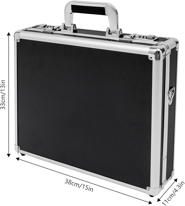 Locking Briefcase, Metal Briefcase w/Strap, Hard Aluminum Carrying Case - Image 9