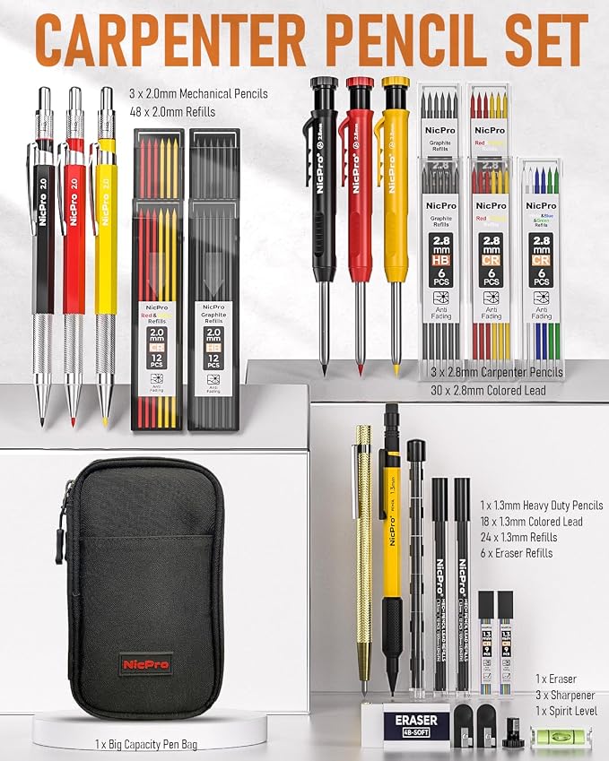 Nicpro 28 Pack Carpenter Pencil Set - Image 7