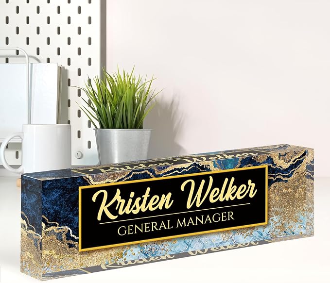 Name Plate for Desk, Desk Name Plate Personalized, Office Decor for Women Men by Spricoz