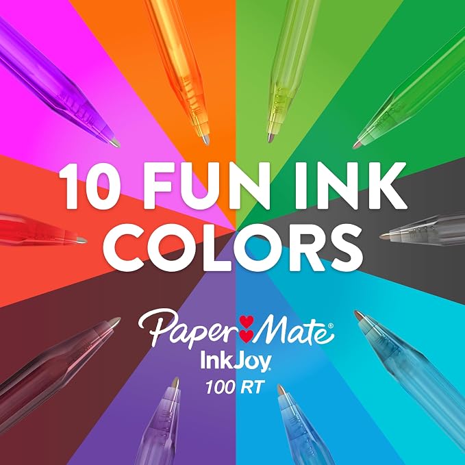 Paper Mate InkJoy 100RT Ballpoint Pens, Retractable, Medium Point, Journaling - Image 5