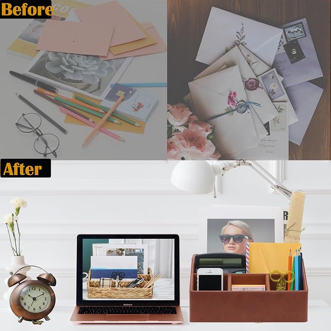 Boershun Desk Organizer, Mail Organizer Countertop, Bills Organizer, Mail - Image 7