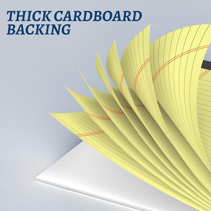 6 Pack 5 x 8 Inch Yellow Legal Pads, Double-Sided Lined Notepads - Image 4