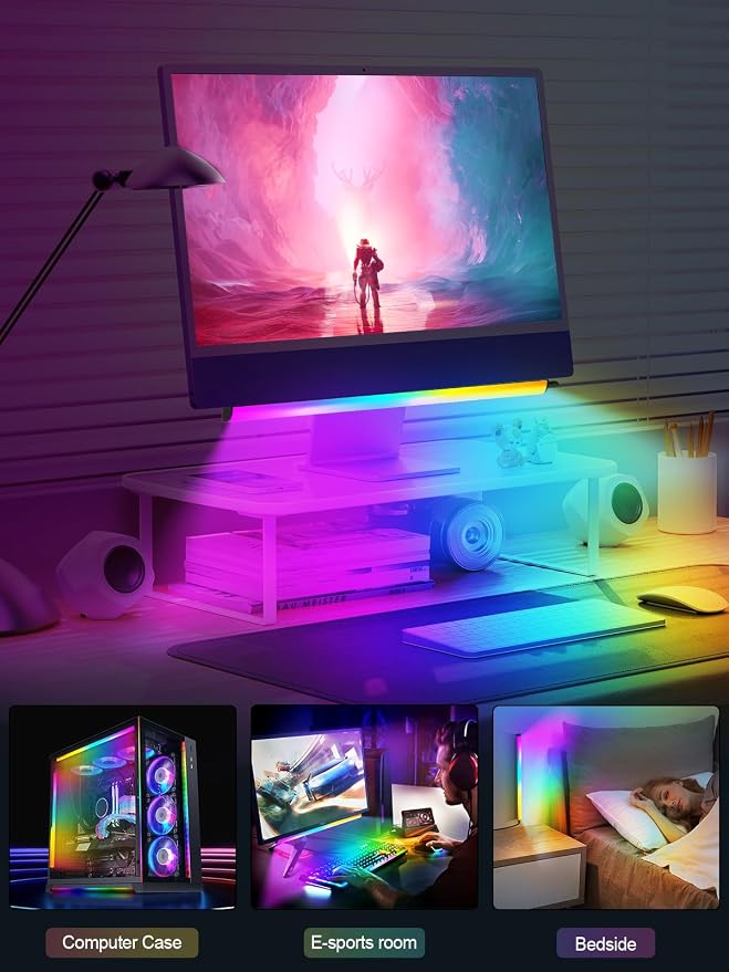 KANTUTOE Monitor Down Light Bar, RGB Screen Desk Light PC, Dimmable LED Dynamic - Image 6