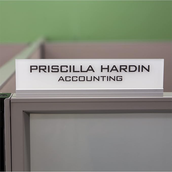 Printex Design - Personalized Office CUBICLE Name Plate & Sign. Modern Aluminum - Image 3