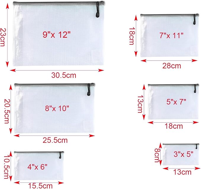 Oaimyy-Plastic Mesh Zipper Pouch Document Folders Bag Zipper Zip File Folders - Image 3