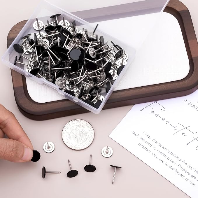 100pcs Flat Head Thumb Tacks for Wall, Decorative Wall Pins Nails for Furniture - Image 3