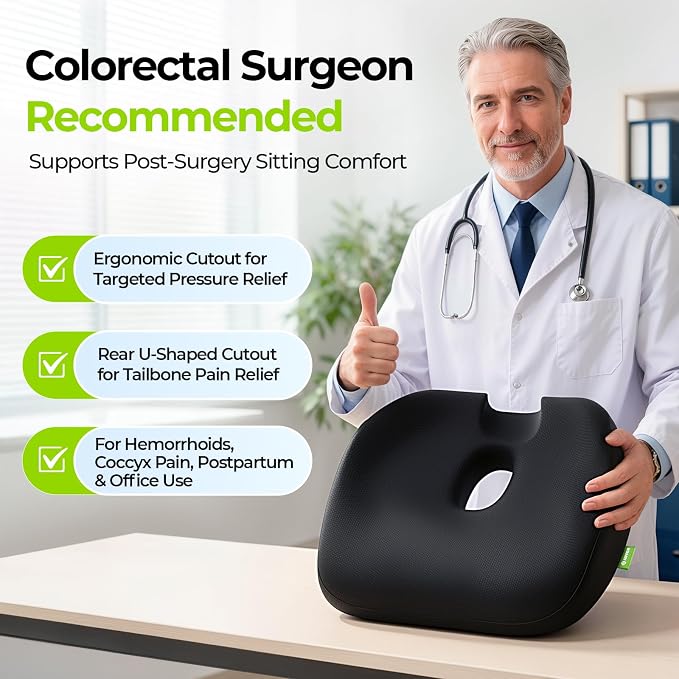 AUVON Innovative Donut Pillow Hemorrhoids Scientific Center Hole and Tailbone - Image 8