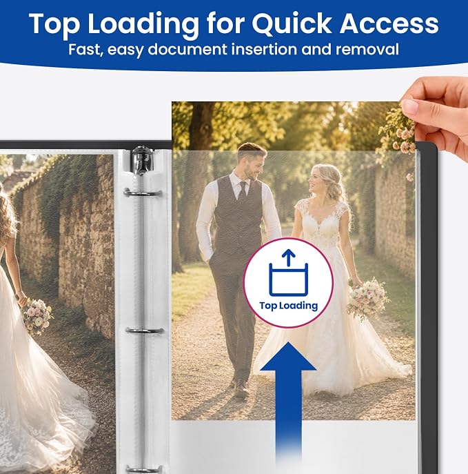 Taja Sheet Protectors for 3 Ring Binder, Non-Glare Page Protectors Top Loading - Image 5