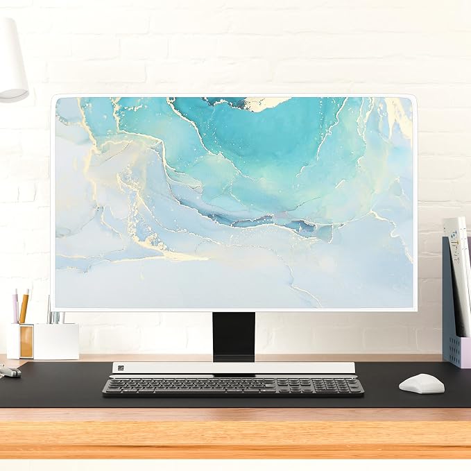 Baocicco Blue Green Marble TV Display Screen Cover 65 Inch Creative Anti-Static - Image 4