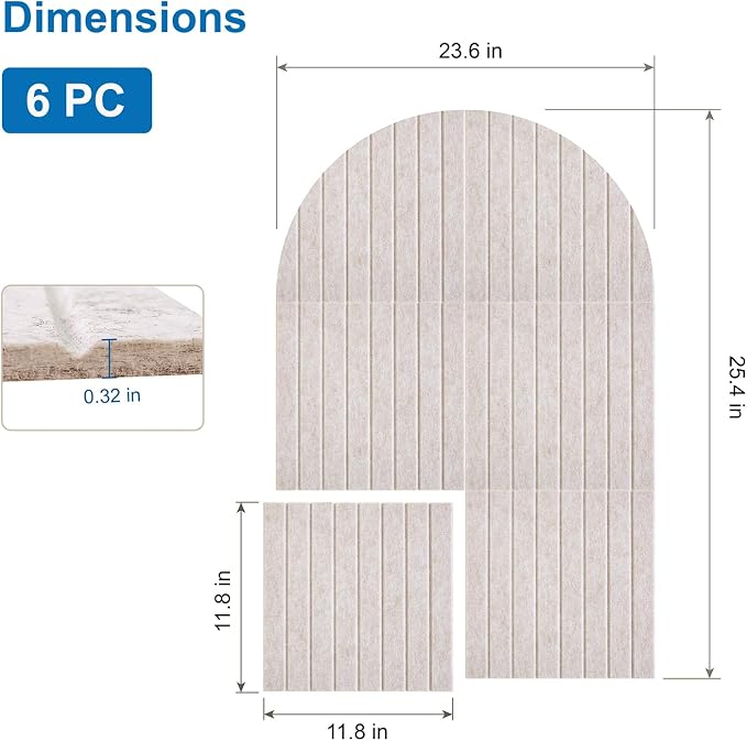 Large Arched Felt Bulletin Board, Sized 36" x 24" - Image 2
