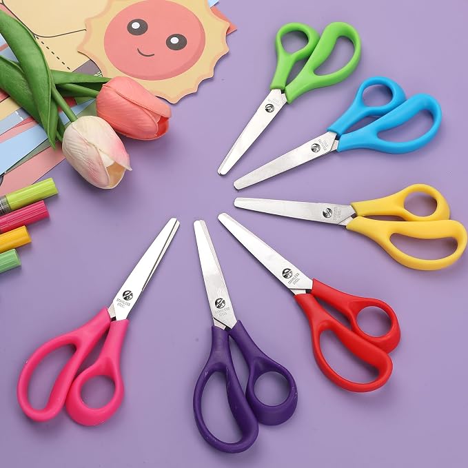BURVAGY 32Pack 5.5" Safety Small School Kids Student Round Blunt Tip Craft - Image 9