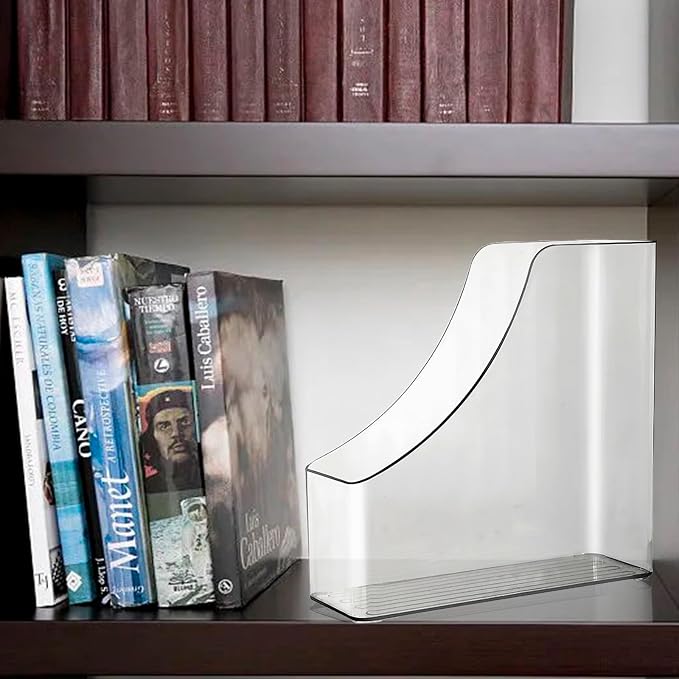 2 Pack Vertical File Holder Clear PET Desk Organizer and Storage Bins Holding - Image 4