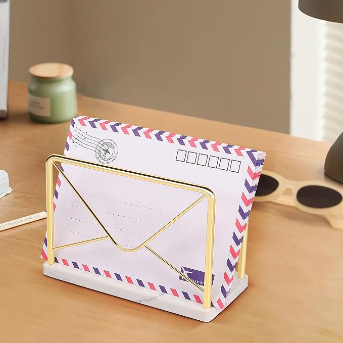 Modern Mail Holder for Home Office, Metal Letter Organizer Sorter for Desk - Image 6