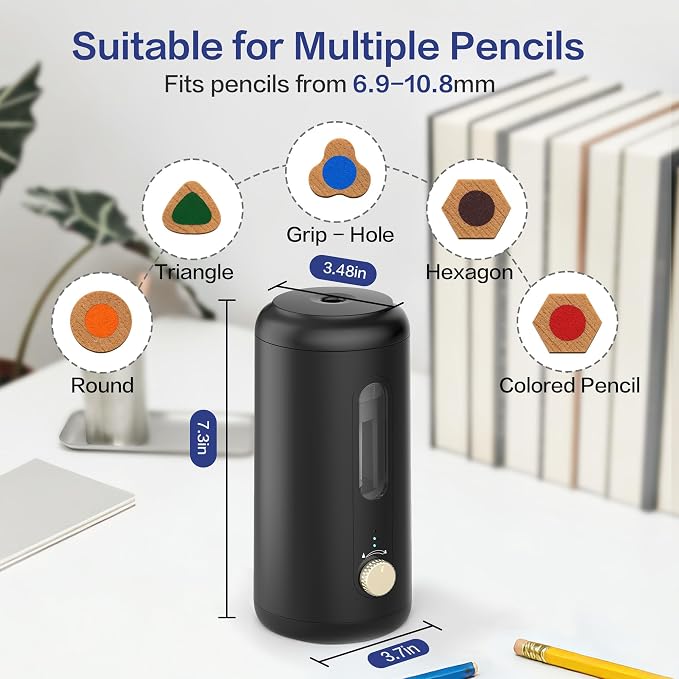 VUSIGN Electric Pencil Sharpener, Fully Automatic Pencil Sharpener - Image 2